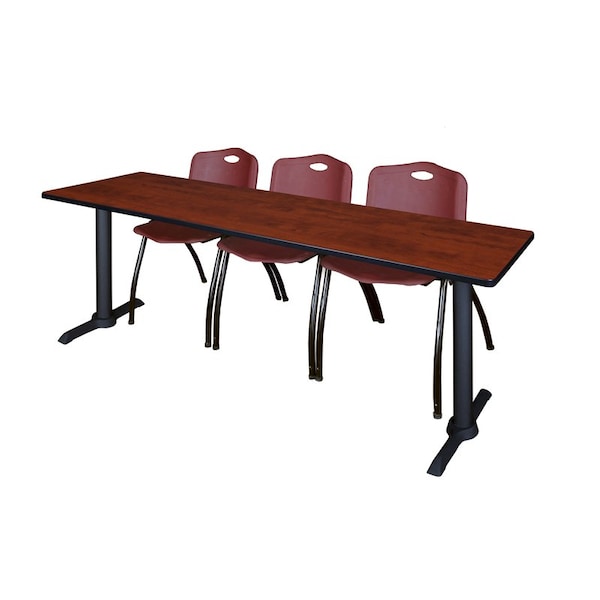 Cain Rectangle Tables > Training Tables > Cain Training Table & Chair Sets, 84 W, 24 L, 29 H, Cherry MTRCT8424CH47BY - main